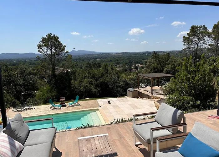 Limite Gard Ardeche Avec Magnifique Vue Villa *